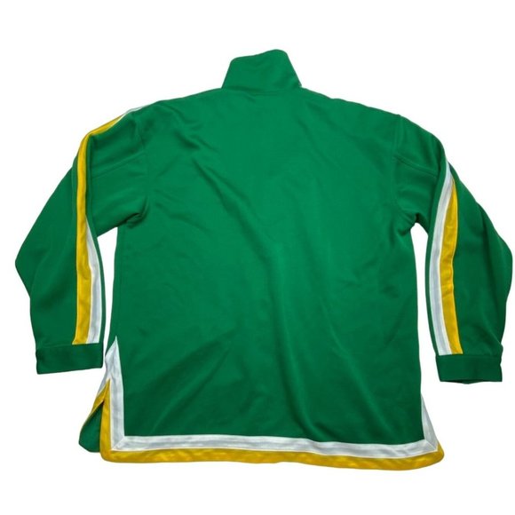 DELF Boston Basket Ball Jacket Vintage Snap ButtonMens Size XL Green and Yellow - Picture 9 of 9